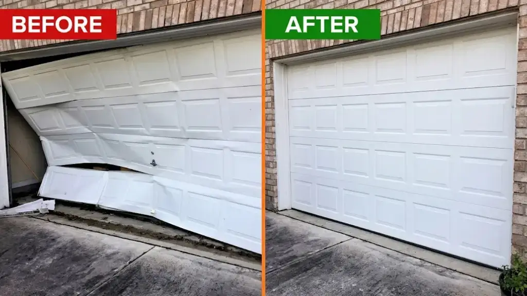 Before and After Garage Door Panel Replacement in Bradenton