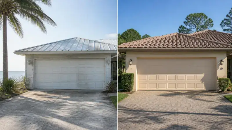 Coastal vs inland garage door exposure comparison in Bradenton FL