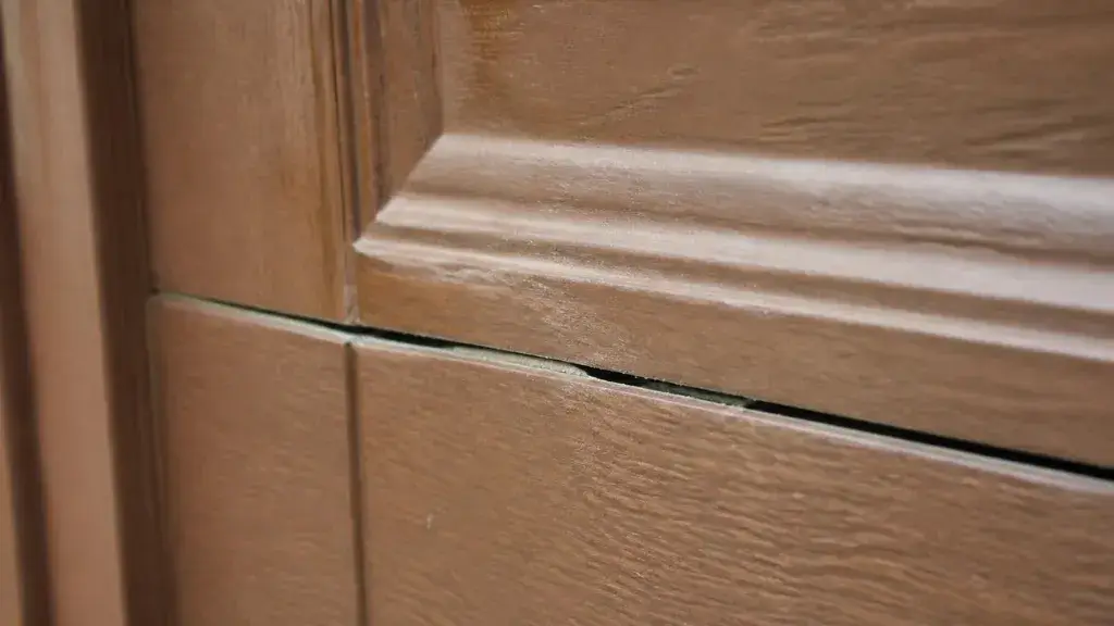 Cracked and split garage door panel seam in Bradenton, FL