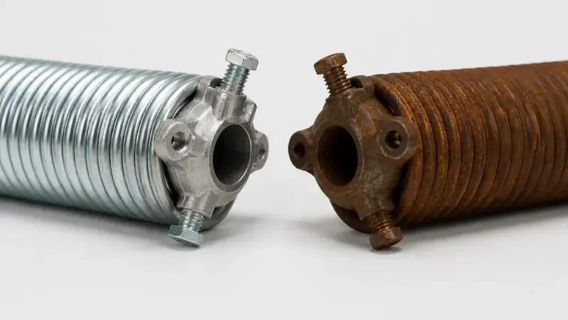 Galvanized vs standard garage door spring comparison