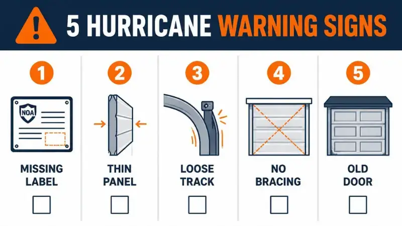 5 warning signs your garage door will not survive a hurricane infographic